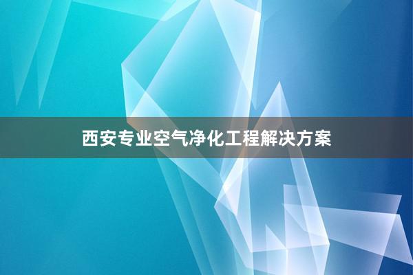 西安专业空气净化工程解决方案